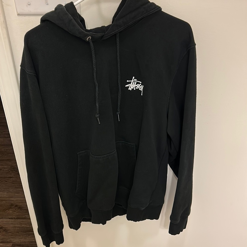 black stüssy hoodie